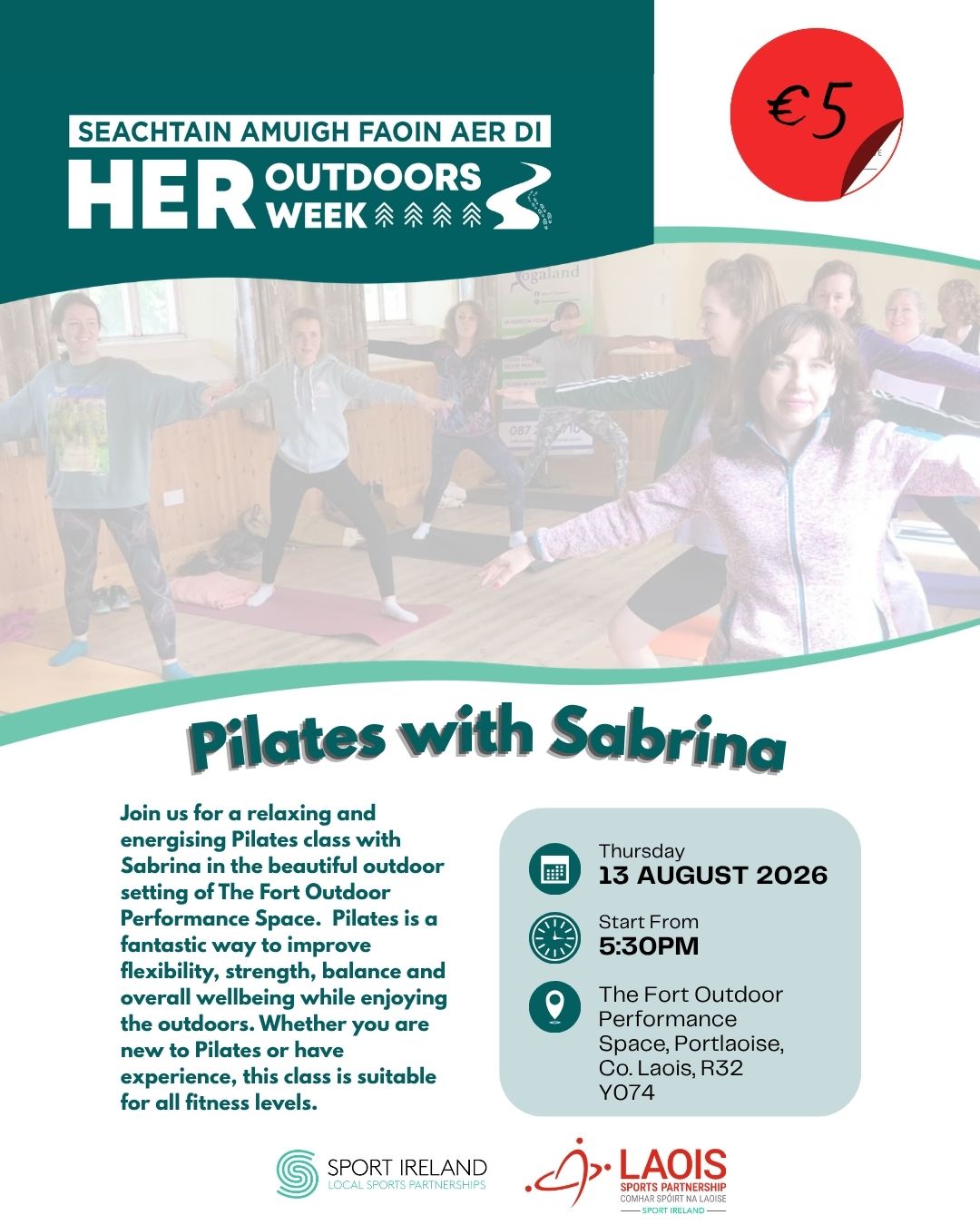 Poster Image - Pilates with Sabrina, more information below