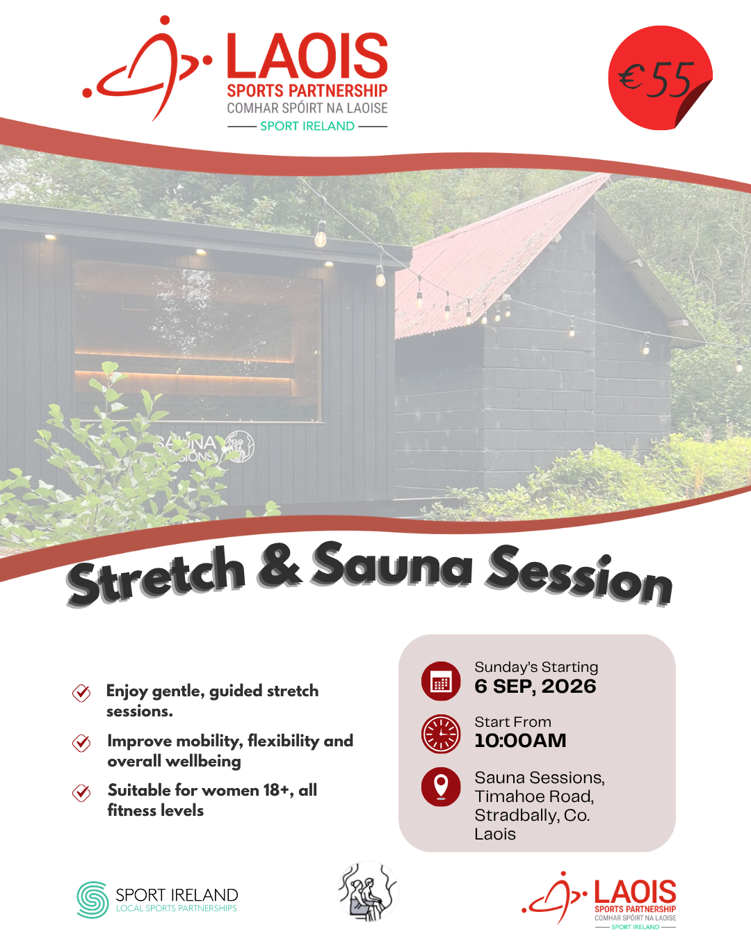 Poster for Sauna and Stretch full details below