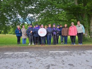 Image of participants in social wellness walk in Emo Court
